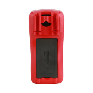 UNI-T UT892 High Voltage True RMS Digital Multimeter – 6000 Count, AC/DC 2000V, VFC, Frequency, Capacitance, NCV, Full-Range Overload Protection, CAT III 600V - rear view showing the red casing, black battery compartment cover, and printed safety standard compliance text.