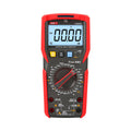 UNI-T UT89XD True RMS Digital Multimeter – 6000 Count, AC/DC 1000V, 20A, Capacitance, Temperature, LED Test, NCV, Flashlight, CAT III 1000V - a red and black handheld device with a central rotary dial, input ports, and a screen displaying 00.00 DC voltage.