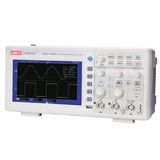 UNI-T UTD2052CL+ 50MHz Dual-Channel Digital Oscilloscope Pakistan - a white benchtop device with a screen showing two waveforms, control knobs, buttons, and input ports.