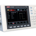 UNI-T UTG962E function generator - in a white and grey housing, showing its front-facing display, keypad, control knob, and side-mounted USB ports.