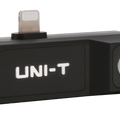 UNI-T UTI120MS Smartphone Thermal Camera Module for IPhone - a black, rectangular device with a Lightning connector and a circular thermal lens.