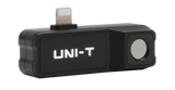 UNI-T UTI120MS Smartphone Thermal Camera Module for IPhone - a black, rectangular device with a Lightning connector and a circular thermal lens.