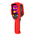 UNI-T UTI165A+ Thermal Imaging Camera – 160×120 IR, −10 to 400°C, IP65, 2.8" TFT, Hot/Cold Spot Tracking, Heavy-Duty Industrial Thermal Camera - a digital display with a thermal heat map, navigation buttons, and a grip handle.