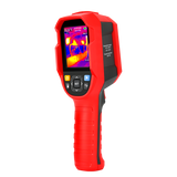 UNI-T UTI165A+ Thermal Imaging Camera – 160×120 IR, −10 to 400°C, IP65, 2.8" TFT, Hot/Cold Spot Tracking, Heavy-Duty Industrial Thermal Camera - a digital display with a thermal heat map, navigation buttons, and a grip handle.