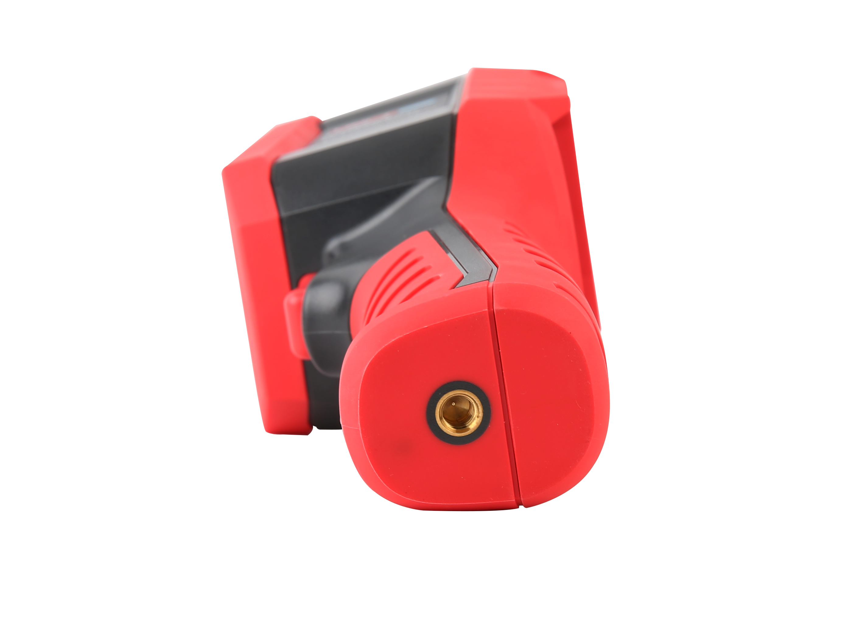 UNI-T UTI260B Heavy Duty Thermal Camera – 256×192, -20°C to 550°C, ≤60MK - a close-up of the red and black handle base with a centered circular metal tripod mount.