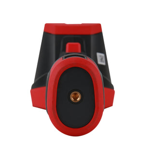 UNI-T UTI720E Enhanced Thermal Camera – 256×192, -20°C to 550°C, ≤50MK - bottom view showing the black and red handle base with a centered brass tripod mount and a red trigger button.