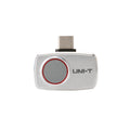 UNI-T UTI720M Smartphone Thermal Camera Module for Android - a silver, rectangular device with a circular lens and a USB-C connector on top.