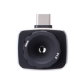 UNI-T UTI722M Smartphone Thermal Camera Module for Android - a front-facing close-up of the black camera lens with 4mm and F1.0 markings.