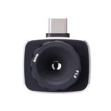 UNI-T UTI722M Smartphone Thermal Camera Module for Android - a front-facing close-up of the black camera lens with 4mm and F1.0 markings.