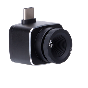 UNI-T UTI722M Smartphone Thermal Camera Module for Android - a black square camera unit with a 4mm F1.0 lens and a top-mounted USB-C connector.