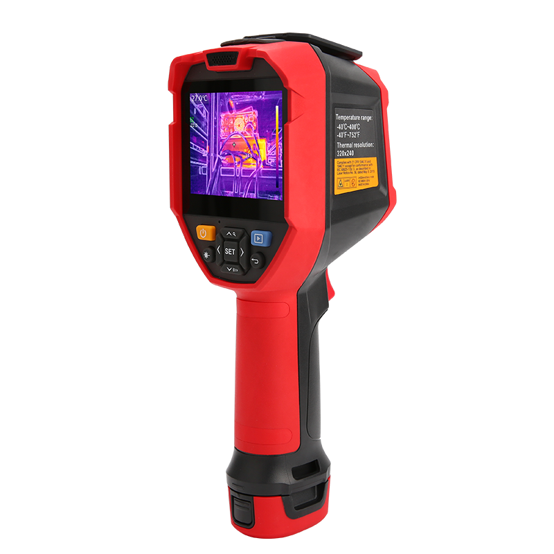 UNI-T UTI730V 320 Enhanced Series Video Thermal Imager - a front-facing screen with thermal data and a keypad with navigation buttons.