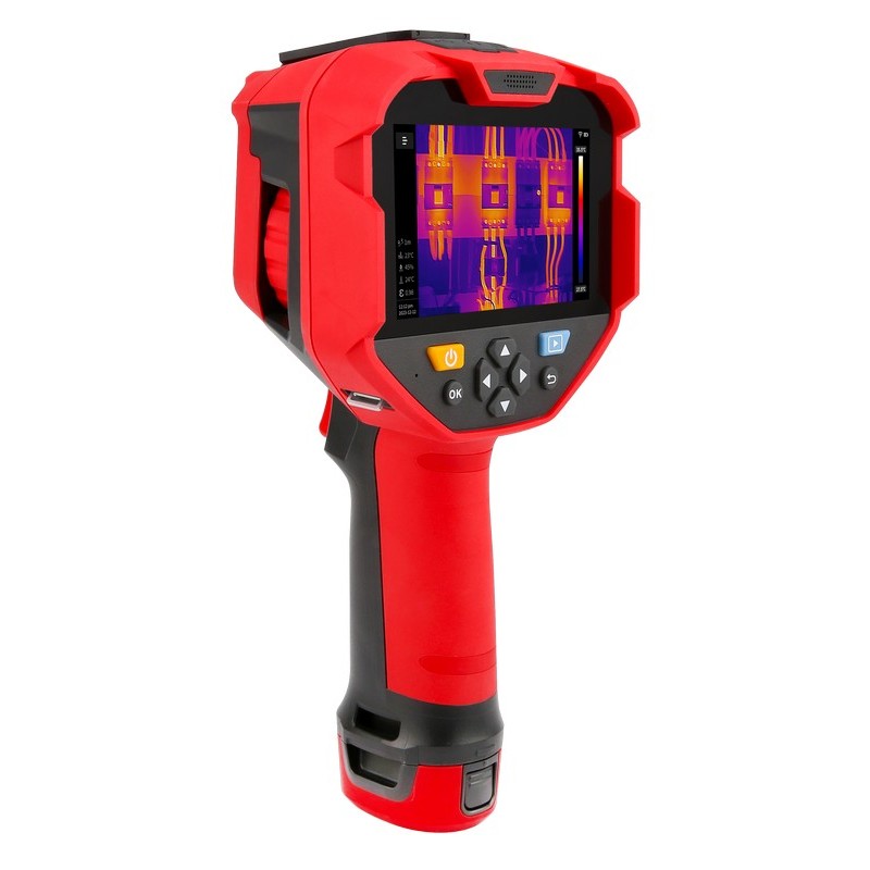 UNI-T UTI740H+ 400 Professional Enhanced Thermal Imager - a screen with a thermal scan and control buttons on the front.