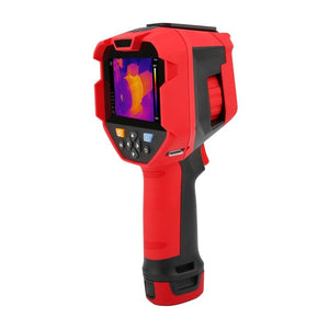 UNI-T UTI740H+ 400 Professional Enhanced Thermal Imager - a screen showing a thermal scan and a side adjustment knob.