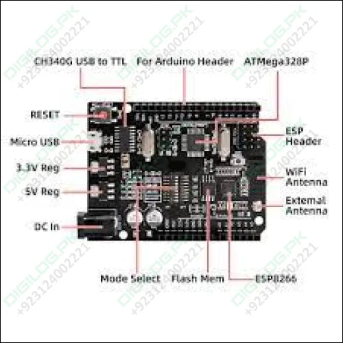 Arduino UNO WIFI R3 ATmega328P + ESP8266 32Mb Memory