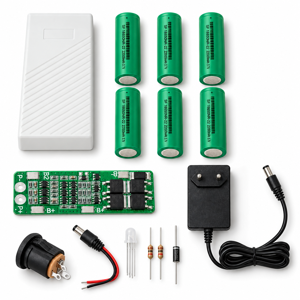 Updated router power bank kit with two 1kΩ resistors and one 1N5408 diode