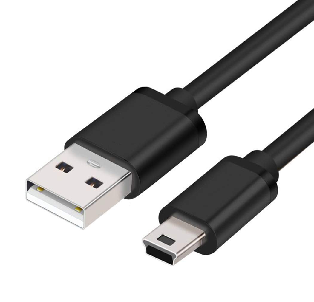 USB Cable For Arduino Nano USB Cable 2 feet - a black USB-A to Mini-USB cable with a standard rectangular connector on one end and a smaller Mini-USB plug.