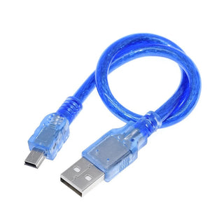 USB Cable For Arduino Nano USB Cable - a blue USB cable featuring a standard USB-A connector on one end and a mini-USB connector on the other.