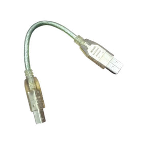USB Cable For Arduino Uno Arduino - a short, transparent-cased cable with a USB Type-A connector on one end and a USB Type-B connector on the other.