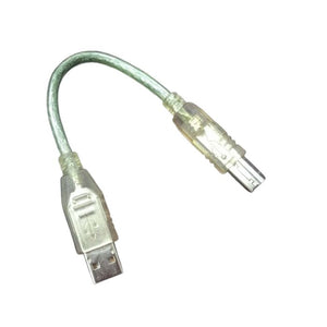 USB Cable For Arduino Uno Arduino - a transparent USB A-male to USB B-male cable with clear plastic connectors on both ends.