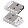 USB Socket USB 2.0 Type a Straight Pinout USB Connector - shown as two silver metal male USB connectors with white plastic pin bases.