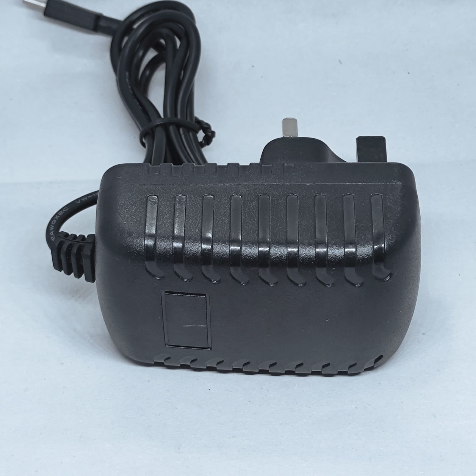 USB Type c Cable 5V 3A Power Supply Adapter Uk For Raspberry Pi 4b - a black wall-plug power adapter with a fixed UK-style plug and an attached power cable.