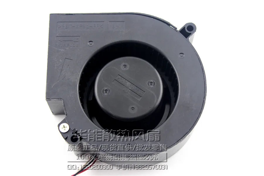 Used 24V 95MMX95MMX33MM 24V Turbo Blower Fan Cooling Fan - a black plastic centrifugal blower fan with a visible power cable and mounting screw holes.