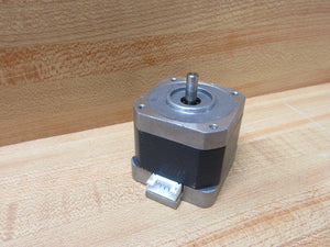 Used 4 Wire NEMA 17 5mm Shaft Bipolar Stepper Motors - shown as a silver and black square motor with a central shaft and a white four-pin connector port.