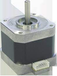 Used 4 Wire NEMA 17 5mm Shaft Bipolar Stepper Motors - a silver metal shaft, a black cylindrical body, and a white four-pin electrical connector at the base.