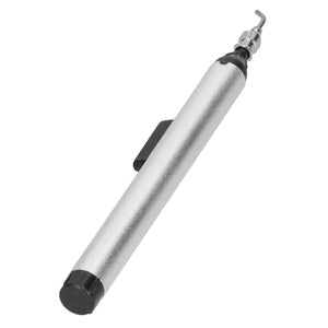 Vakum Pumpa Tu-939 SMD Tu-939 - a silver-coloured pen-style vacuum suction tool with a black cap, a black side button, and a metal nozzle tip.