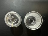 Versatile Waterproof LED Lens 1W/3W 20mm Diameter Smooth surface 15°/30° Beam Options - a top-down view of two clear, circular optical lenses with internal light-focusing structures.