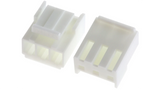 VHR Male and Female Connector Housing + THEMBEL , 3.96mm Pitch, 3 Way - pair of white plastic 3-pin connector housings shown side-by-side.