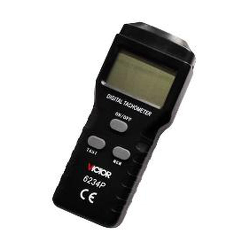 VICTOR 6234P Digital Tachometer - black VICTOR 6234P digital tachometer with LCD and two buttons