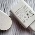 Vivo 80W Original FlashCharge Adapter with Cable - a white wall charger with printed specifications and a separate white oval-shaped cable cover.