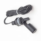 Water Level Switch Liquid Sensor Float Switch Plastic Ball P45 - a black plastic float switch with a threaded mounting nut, gasket, and attached wire.