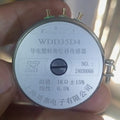 WDD35D4 1k Ohm 2W Continues Potentiometer Angle Sensor Displacement Sensor Variable Resistor - a round silver metallic potentiometer with three top terminals, a central adjustment screw, and printed technical specifications.