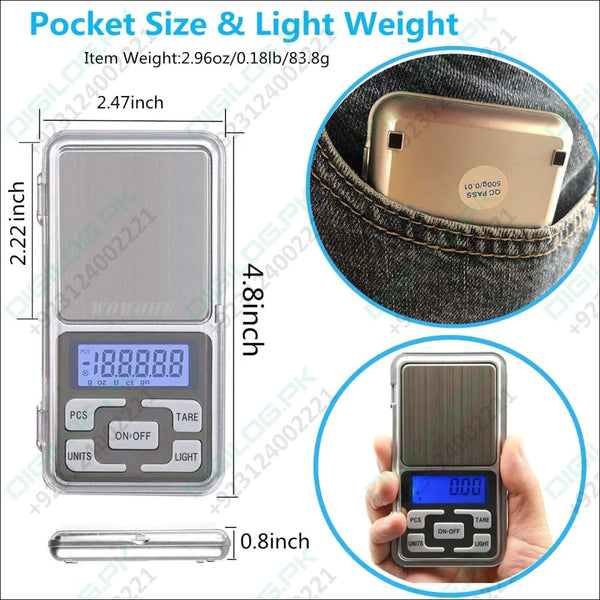 Digital Pocket Scales Gram Food Scale Kitchen Portable Scale Small Mini Cooking Scale Digital Weight Grams Capacity 500g