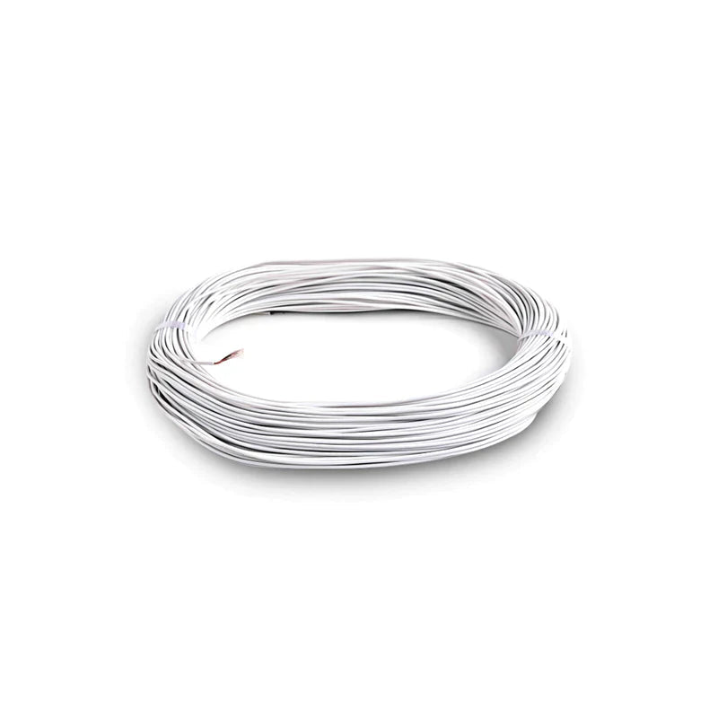 White 1 meter Insulation Electronic PCB Wrapping Breadboard Jumper Wire Cable - shown as a coiled bundle of white wire with exposed ends.