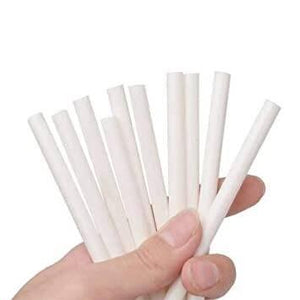 White Color 11mm Hot Melt Glue Sticks Electric Heating Adhesive Film Craft Glue Stick - shown held in a hand as a bundle of ten cylindrical white adhesive sticks.