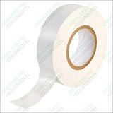 White PVC Electrical Insulation Tape - shown as a single roll of white adhesive tape with a cardboard core, partially unrolled.