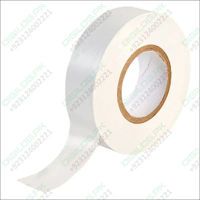White PVC Electrical Insulation Tape - shown as a single roll of white adhesive tape with a cardboard core, partially unrolled.