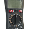 WinAPEX 119D+ Digital Multimeter DMM - a black handheld device with a blank screen, central rotary dial, red function buttons, and three input ports.