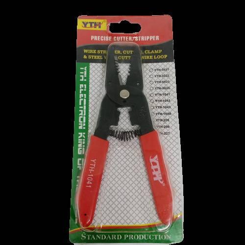 Wire Stripper Wire Cutter - shown in its original retail packaging with red handles and a black metal head featuring a spring mechanism.
