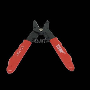 Wire Stripper Wire Cutter - shown as a black metal tool with a spring mechanism and red plastic handles labeled YTH-1041.