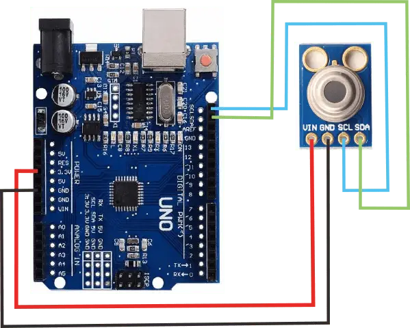 wiring diagram mlx90614 and arduino