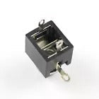 With Fitting Nut 3.5mm 1/8 Female Audio Connector 5 Pin DIP Stereo Headphone Jack PJ3024M - a black rectangular component with three visible metal contact pins.