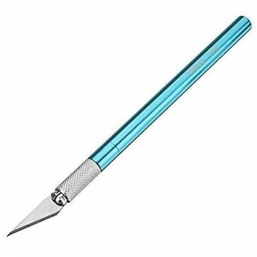 Wlxy Mobile Repairing Knife Set 6 Pcs Precision Art Hobby - a single blue-handled precision craft knife with a sharp metal blade and textured grip.