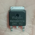 WM008N70EM 700V N-Channel Super Junction Power MOSFET - a close-up of the black, three-pin electronic component showing the Wayon brand and model number printed on its surface.