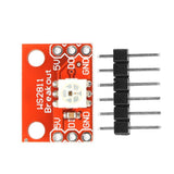 WS2812 RGB LED Breakout Board Module | Smart Addressable LED for Arduino & Projects - a red rectangular PCB with a central LED and six pin headers next to it.