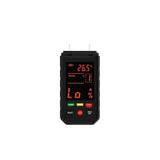WT9050B Wood Moisture Meter - black pin-type meter with red LCD showing temperature and moisture