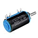 WXD3-13-2W 4.7k ohm Precision Potentiometer - a cylindrical blue and black electronic component with a metal shaft and three connection pins.